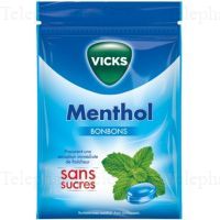 Vicks Bonbon Menthol sans Sucre 72g