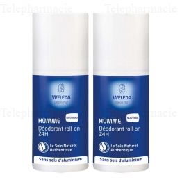 WELEDA D&eacute;odorant roll-on Homme Lot de 2 flacons 50ml